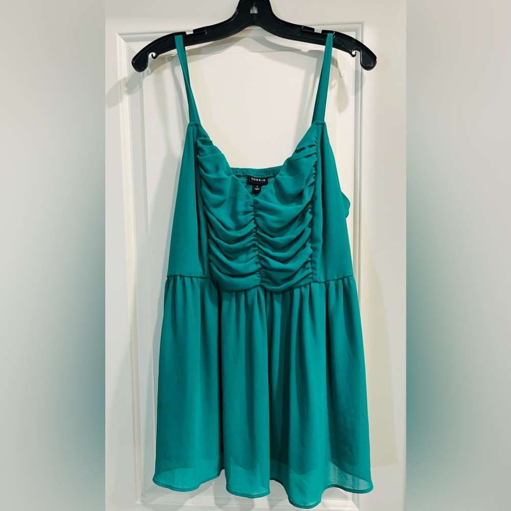 Torrid Green Ruched Blouse